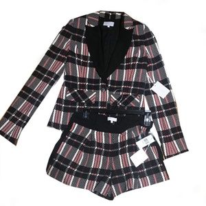 NWT 1.STATE Suit Digital Plaid